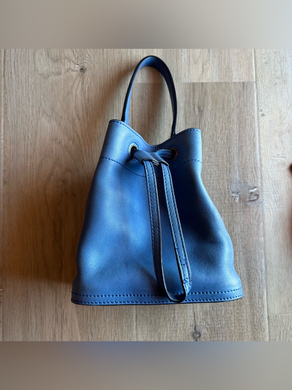 Tory Burch Leather Drawstring Bucket Bag
